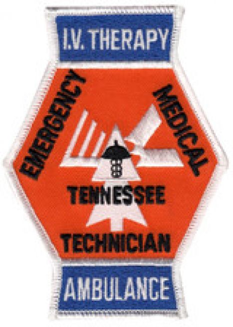 TENNESSEE IV THERAPY EMERGENCY MEDICAL TECHNICIAN AMBULANCE SHOULDER PATCH - SEW ON.